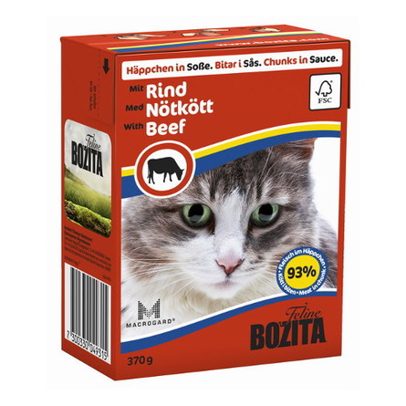 Bozita Кусочки паштета в соусе для взрослых кошек (c говядиной) – интернет-магазин Ле’Муррр